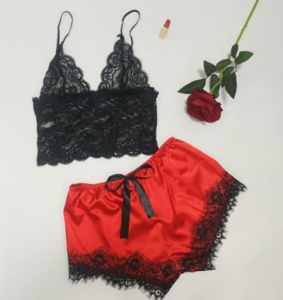 Lace Satin Sleepwear Set